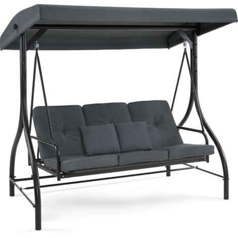 MCombo 3-Sitzer Hollywoodschaukel mit Liegefunktion, outdoor wetterfest 4088