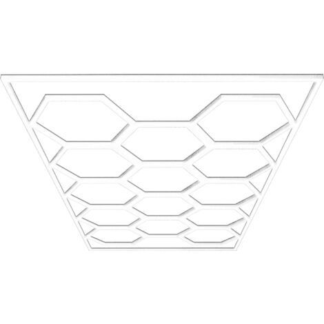 Barberpub Hexagon LED Garage Light, 68970LM 6500K Hexagon LED Beleuchtung für Werkstatt, Friseursalon, 14 Grid, LP003/nicht dimmbar, Aluminiumrahmen