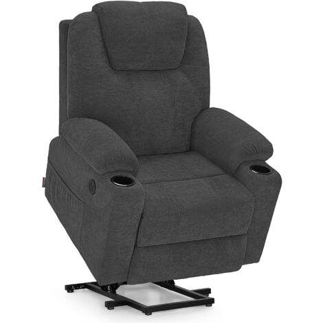 M MCombo Fernsehsessel mit Aufstehhilfe Elektrisch, Relaxsessel mit Liegefunktion bis 140°, Sessel mit Aufstehhilfe, mit Massage & Heizung, Knopf & Fernbedienung Verstellbar, mit USB, 7040 (Chenille, (1/5)