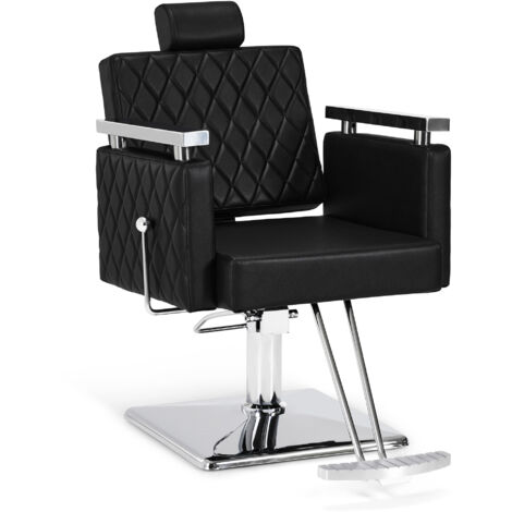 BarberPub Friseurstuhl mit Kopfstütze Kippbar, Friseurstühle mit Hydraulikpumpe 360° Drehbar, Friseureinrichtung Barber Stuhl Höhenverstellbar, 2073 (Schwarz)