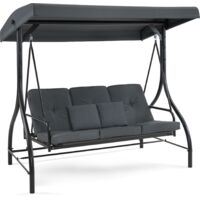 MCombo 3-Sitzer Hollywoodschaukel mit Liegefunktion, outdoor wetterfest 4088