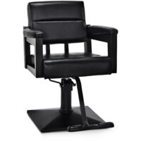 BarberPub Friseurstuhl mit Hydraulikpumpe 360° Drehbar, Friseureinrichtung Barber Stuhl Höhenverstellbar, Friseursessel PVC Kunstleder, 2058 (Schwarz)
