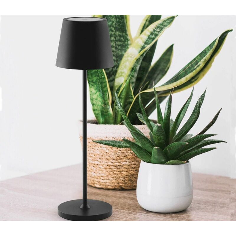 Lampada Da Tavolo Touch LED Ricaricabile Luce Da Scrivania Decorativa nera