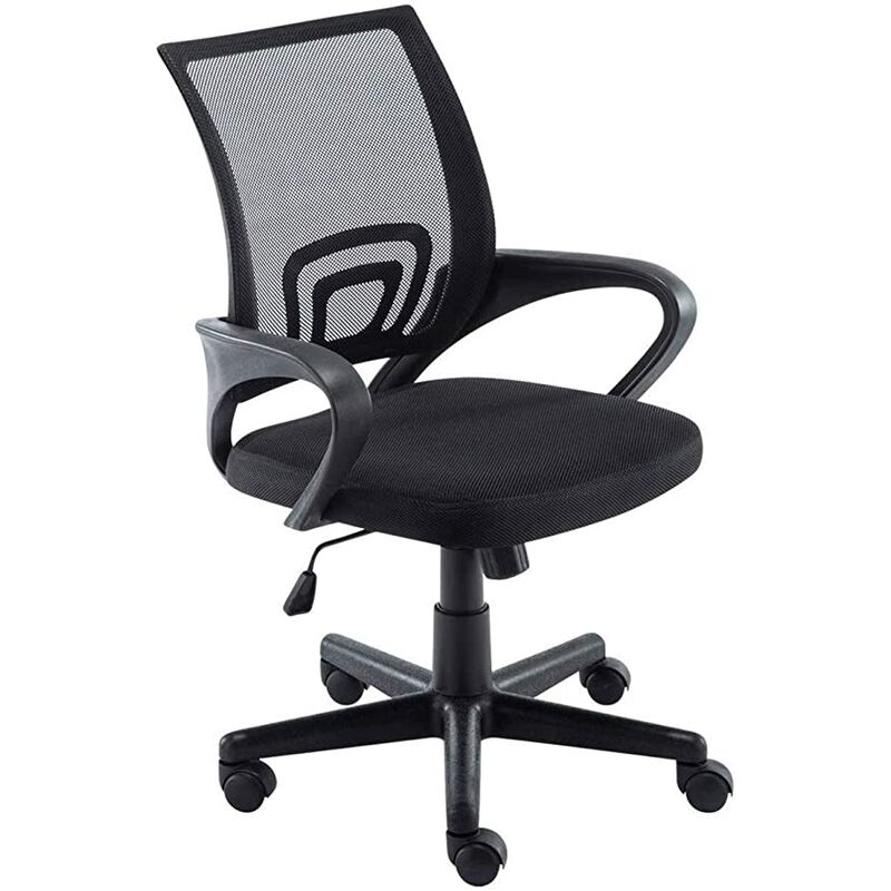 Xenia Sedie ufficio Xenia design poltrona sedia girevole regolabile stoffa nera rete 
