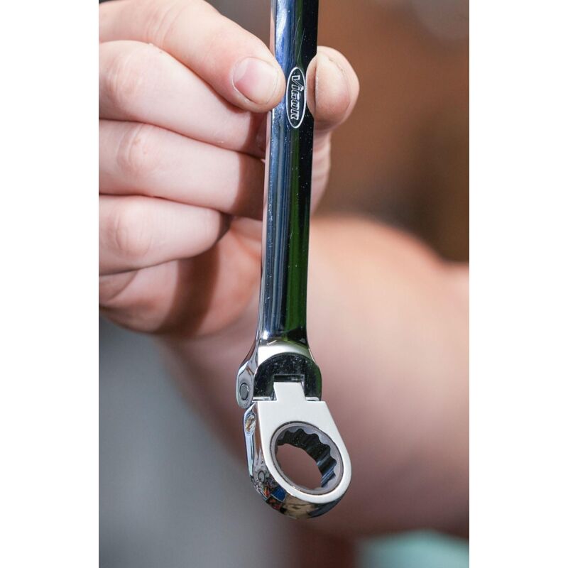 Vigor V2817 Clé Mixte à Cliquet 19 Mm - 25 Cm, Outil Robuste Pour Travaux Difficiles