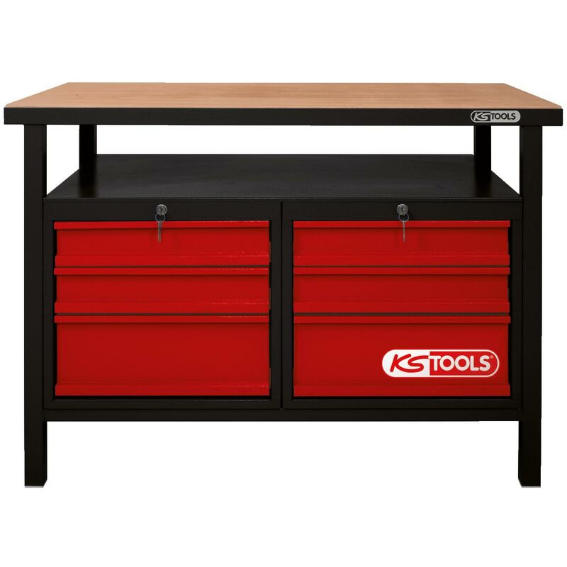 Établi Atelier Ondis24 160cm - Plan Bois 32mm, 2 Armoires, 4 Murs Perforés, LED - Anthracite