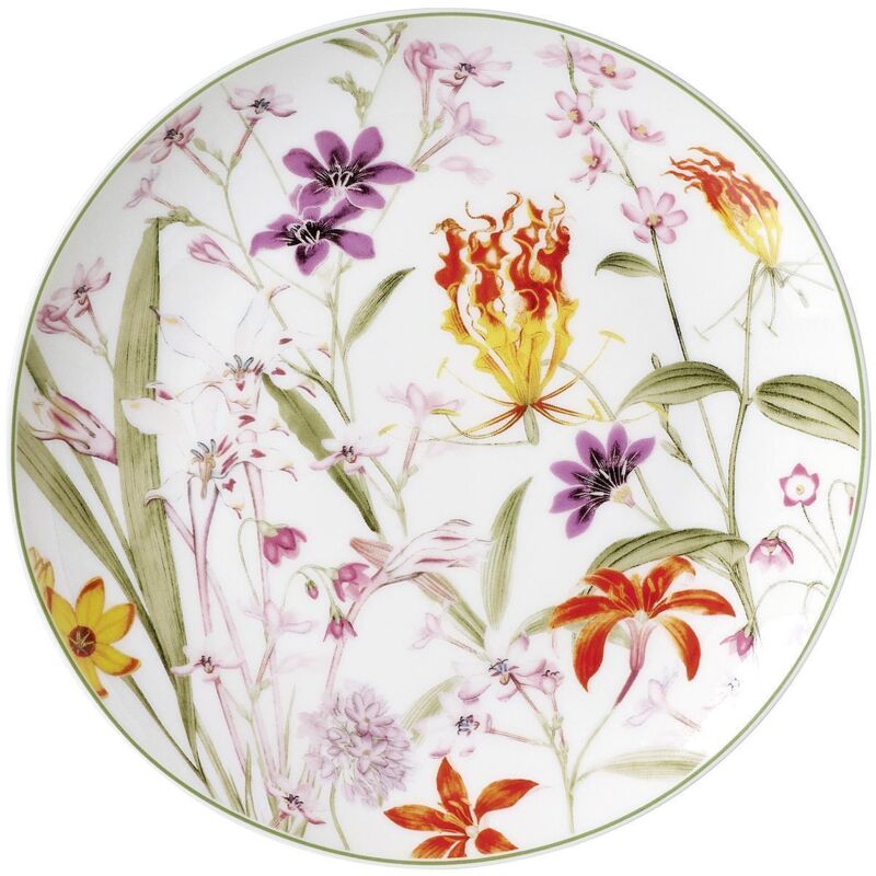 Assiette Petit Déjeuner Brandani - Motif Fruits Marin Reef - Bleu Ciel - Mélamine 21,5 Cm