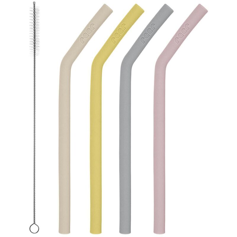 Addein 24 Pièces Pailles Réutilisables Avec 2 Brosse De Nettoyage, Pailles Bubble Tea Réutilisable, Paille Rayée Coloré Pour Eau, Lait, Jus De