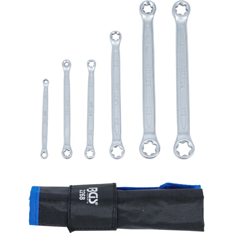 Jeu De 6 Clés Polygonales E6 à E24 - Pour Vis Torx Extérieure - Double Usage