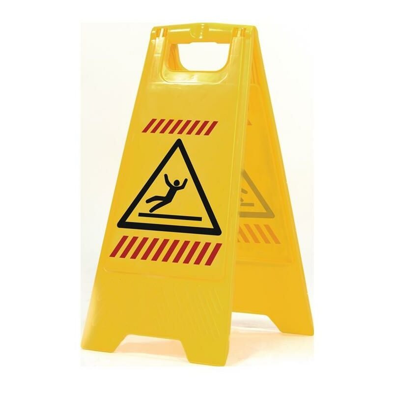 SPRINTUS Panneau d'avertissement attention danger glissement pictogramme l  300 x 570 mm jaune de sécurité/