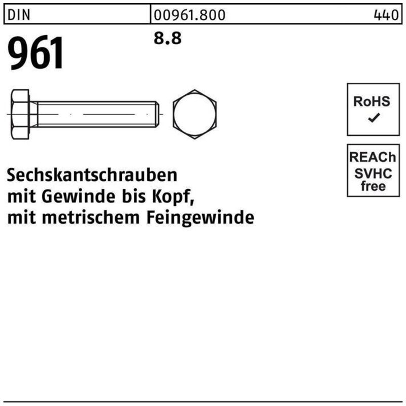 Vis hexagonale DIN 961/ISO 8676 VG x110mm