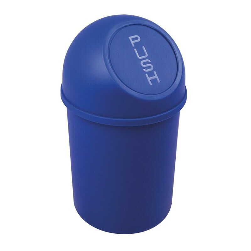 Helit Poubelle avec clapet, 50 litres, bleu