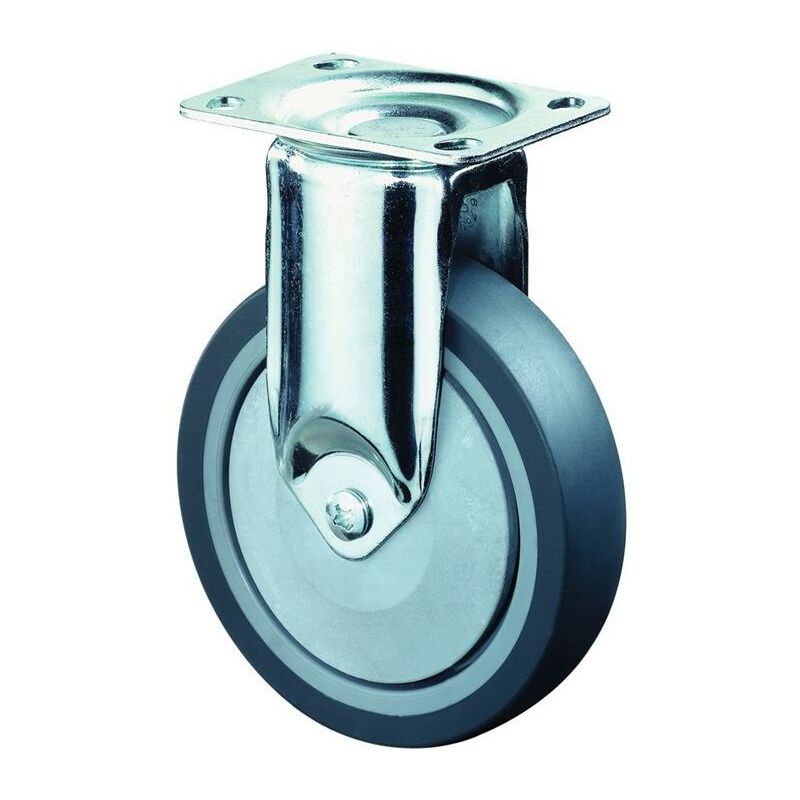 Roulette CADDISTAR pivotante oeil diamètre 125 mm caoutchouc gris - 80 Kg
