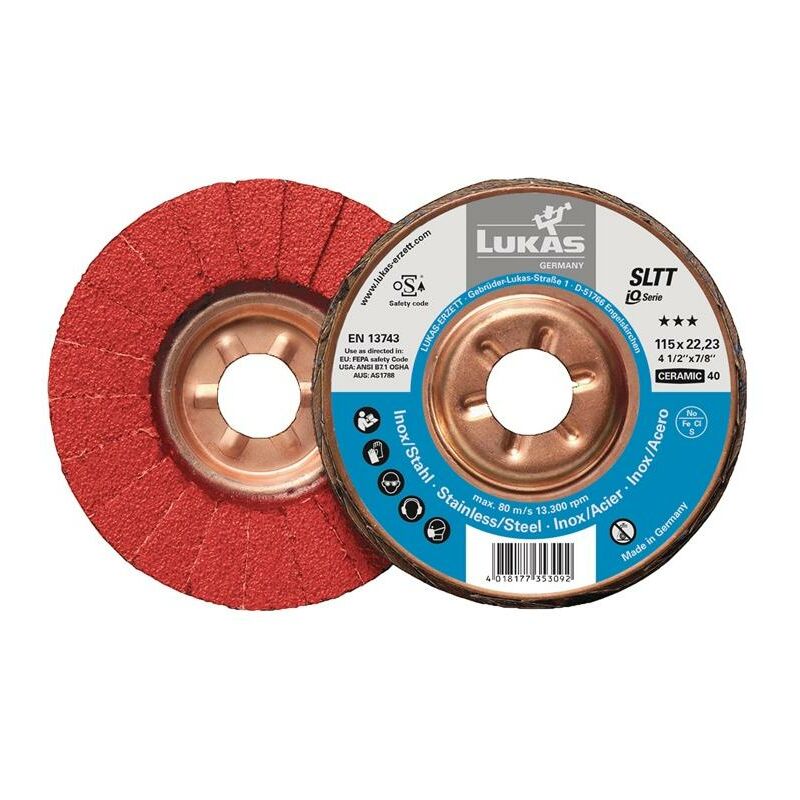 DISQUE A LAMELLES - LSZ F2 - 125 x 22.23 MM - GRAINS 80 - RHODIUS