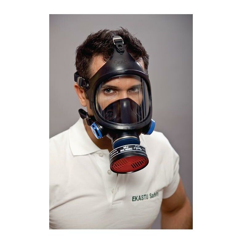 Masque a gaz facial respiratoire 6800 en136 + 2 filtres cartouche  protection chimique