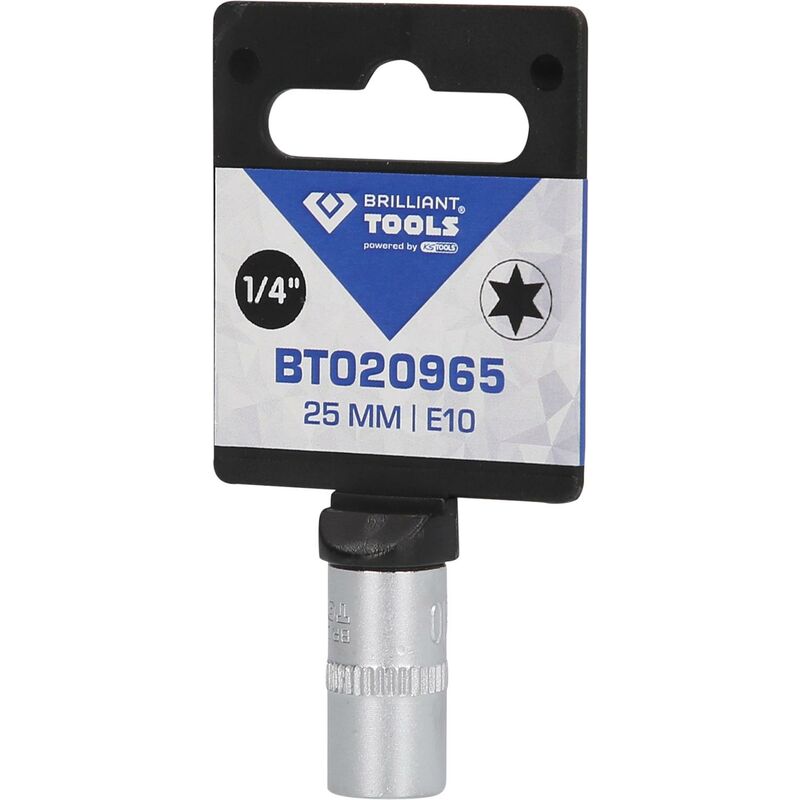 Douille Torx Percée TB15 1/4" - BRILLIANT TOOLS, Acier Chrome Vanadium, Qualité Professionnelle
