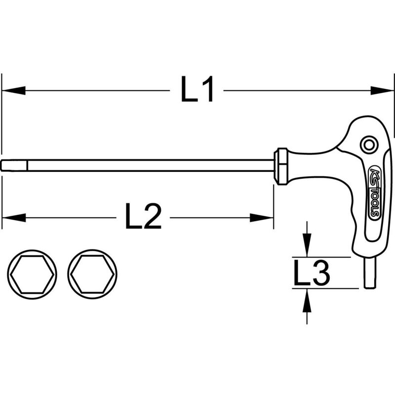 KS Tools - 151.2800 - Jeu de clés allen 1,5 à 10 mm - 9 clés mâles - Clé 6  pans pour empreinte de vis abimées - En acier trempé - Avec étui de