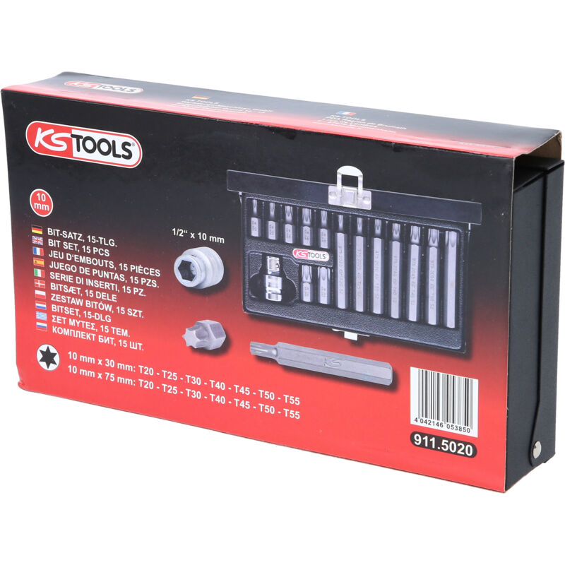 Coffret D'embouts XZN KS TOOLS - 11 Pièces 10mm Pour Entraînement Hexagonal, Neuf
