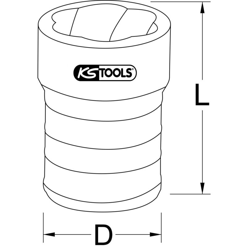 KS Tools - Jeu de douilles à chocs écrous abîmés 1/2'', 17, 19, 21 mm