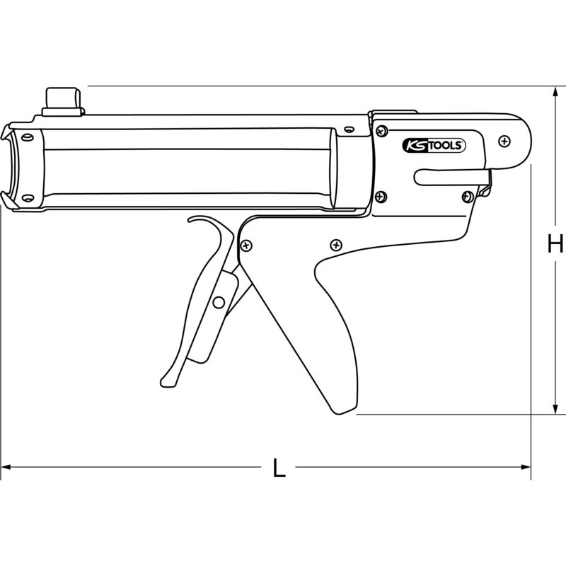 KS Tools - Pistolet à cartouche sans tige de poussée 310 ml