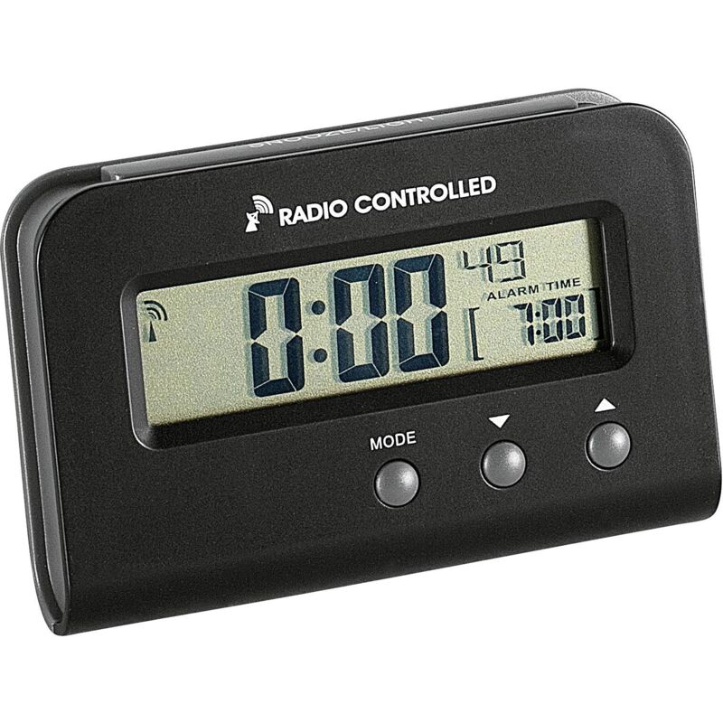 TFA Funk-Wecker Batteriebetrieb schwarz