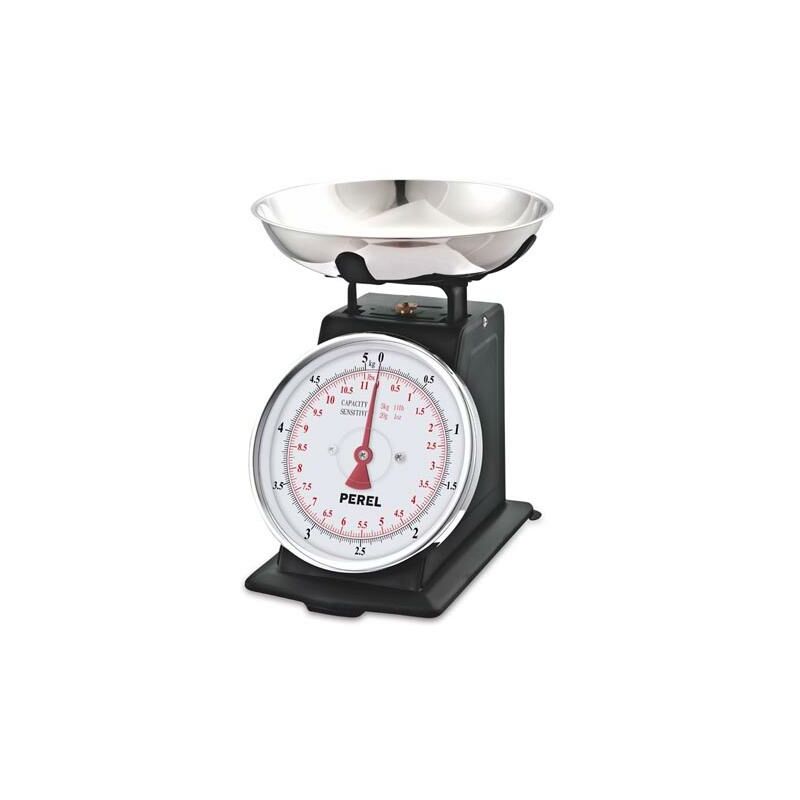 Perel Balance de cuisine, mécanique, max. 5 kg, Noir, Fer, 208 mm