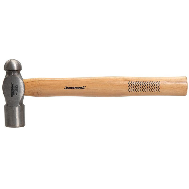 Marteau à Panne Ronde Silverline 0,448 Kg | Manche Bois | Tête Acier Forgé - Garantie à Vie