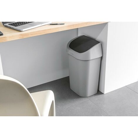 Curver 03986-Y09-40 Poubelle Swing Top 25L, Plastique, Noir