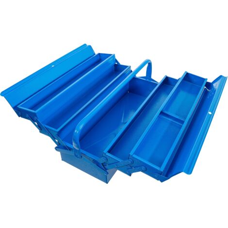 Valigetta Portautensili BGS 33002 In Metallo | Vuota, 530x200x200 Mm, 5 Scomparti, Manico Pieghevole, Chiusura Automatica, Bloccabile Con Lucchetto