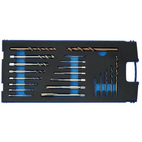 Jeu De 7 Tarauds Mécaniques HSSE-Co5 M3-M12 – Forme C 35° – Coffret Plastique – TERRAX