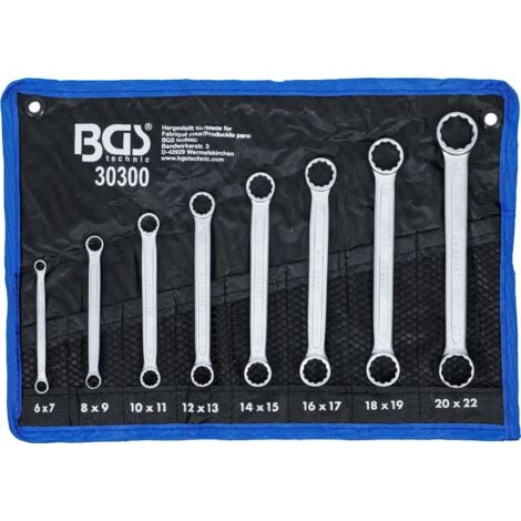 Jeu De Clés à œil Doubles Coudées 6x7 - 30x32 Mm 12 Pièces - Auto