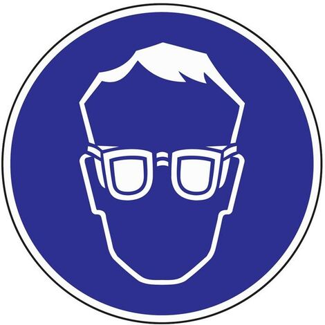Pictogramme d'obligation ASR A1.3/BGV A8 Lunettes de protection obligatoires film film autocollant