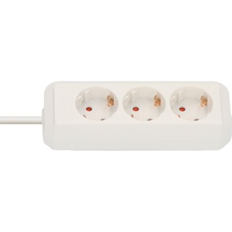 Multiprise Eco-Line 8 prises avec interrupteur, blanche, 3m H05VV-F 3G1,5