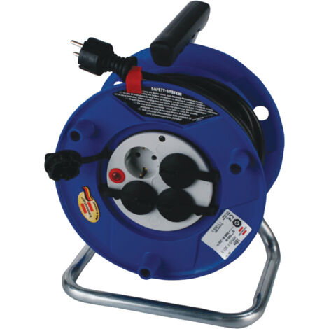Rallonge électrique 50 M Avec Enrouleur - 4 Prises, Câble H05VV-F 3G1,5 - Brennenstuhl