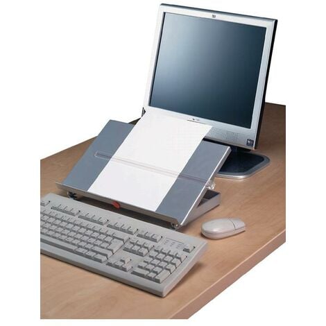 Support à document l.350xP247xH60 mm métal argent écart de vision réglable