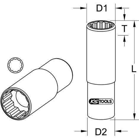 3/8" Douilles 12 pans CHROMEplus, longues, 7 mm