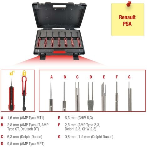 Assortiment D Extracteurs De Cosses Pour Connecteurs Renault Psa Pcs