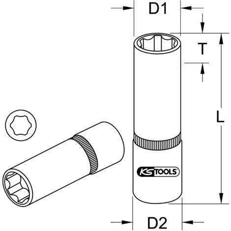 KS TOOLS 918.1227 Douille 1/2 Six Pans 27 Mm CHROMEplus - Outil Professionnel Chromé