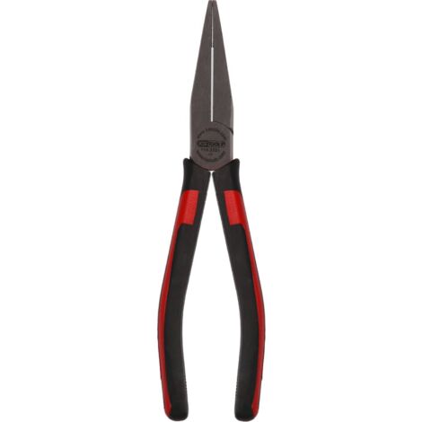 Pince électronique KS Tools 500.7022 - Bec Demi-rond Coudé 45°, 130mm - Noir/Rouge