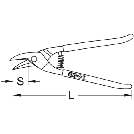Cisaille à Tôle KS TOOLS - Coupe à Gauche - Pour Acier Jusqu'à 1,2mm - Idéal Bricolage Et Pro