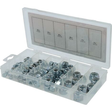 Assortiment d'écrous autoblocants UNC, 100 pcs