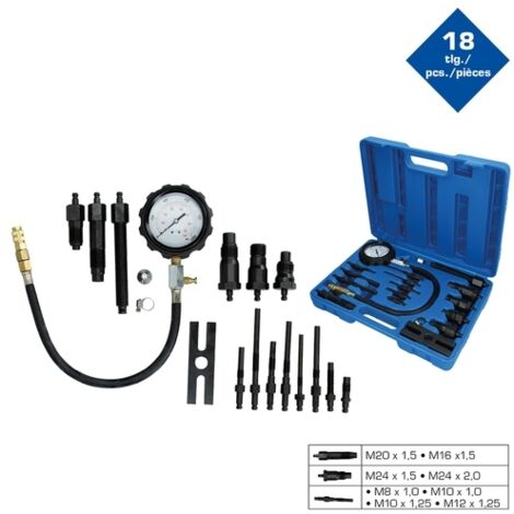 Coffret De Contrôle De Pression Essence Brilliant Tools - 44 Pièces, 0-10 Bar - Pour Mercedes, BMW, Audi...