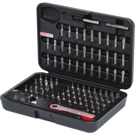 Jeu D'embouts KS TOOLS 99 Pièces 1/4" - Boîtier Plastique Robuste - Acier S2 - Vernis Nickelé - Neuf