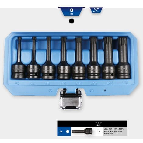 BRILLIANT TOOLS Jeu de douilles à embout de puissance 1/2