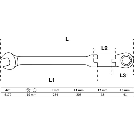 Clés Annulaires Cliquet Jeu Clés BGS 71028 Profil E - 4 Clés Doubles Pliables, E6-E24, 72 Dents Outils Profil E