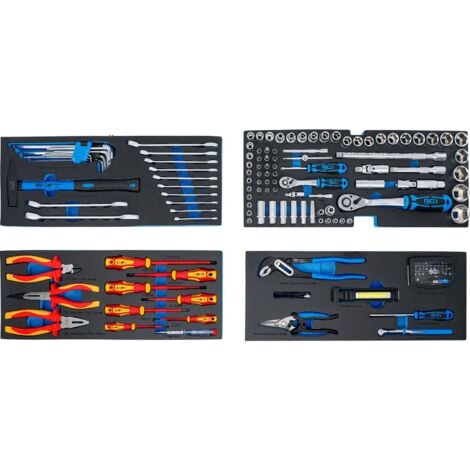 Caisse à outils métallique  3 tiroirs  avec 147 outils