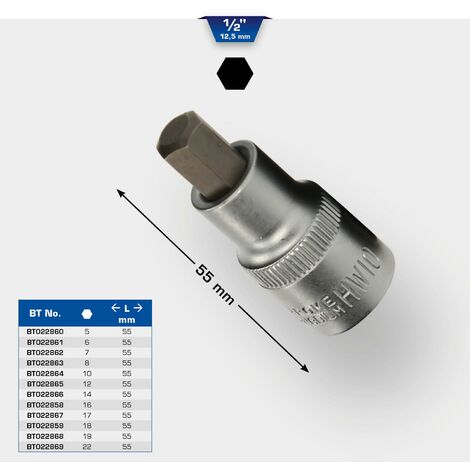 Douille Six Pans Creux BRILLIANT TOOLS 1/2'' - 14mm, 55mm Longueur - BT022866