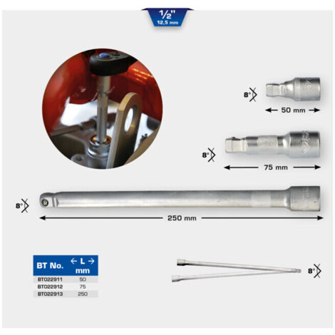 Rallonge Pivotante 1/4 Brilliant Tools - Longueur 250 Mm - Neuf Sous Emballage - Pour Clés à Douilles