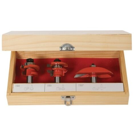 Silverline Jeu De 3 Fraises TCT Pour Portes à Panneau 1/2" - Profil/Contre-profil Et Plate-bandes, 12.7mm