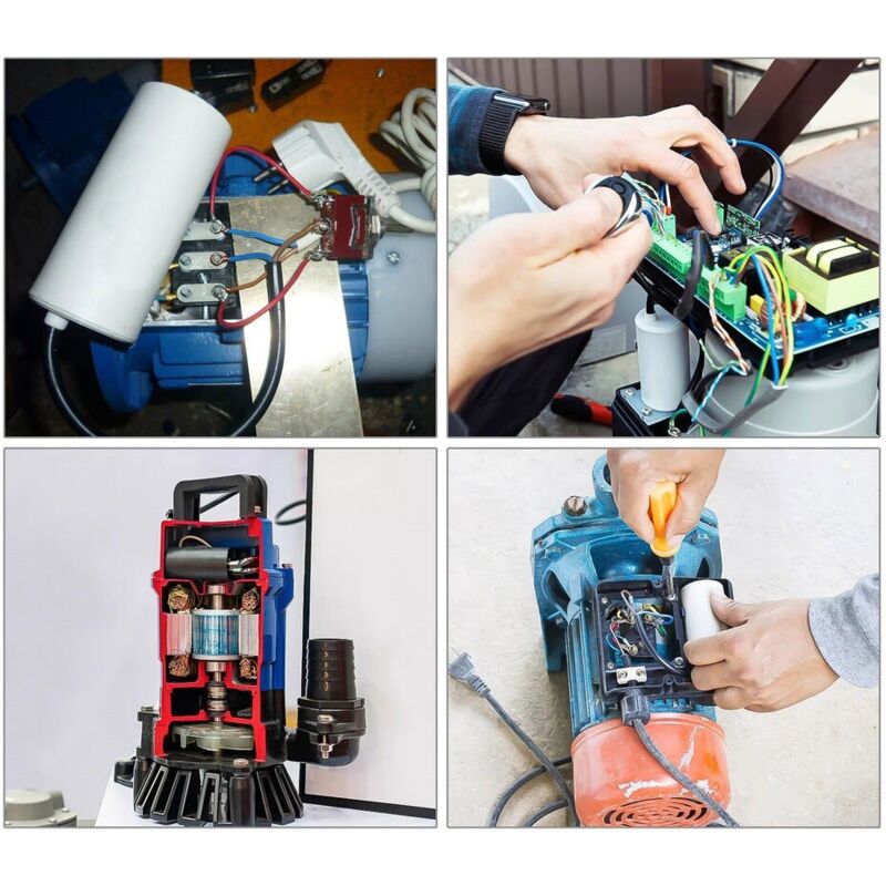 Condensateur Moteur Permanent CBB60 40µF 450V Pour Démarrage (Type Avec Fils)